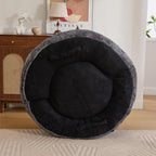 Oversized Round Chair with Pillows, Chaise Lounge Chair, Modern Cloud Lounge Floor Sofa, Ultra Soft Fluffy Deep Seat for Reading & Relaxing, Perfect for Living Room, Bedroom & Apartment Dark Gray