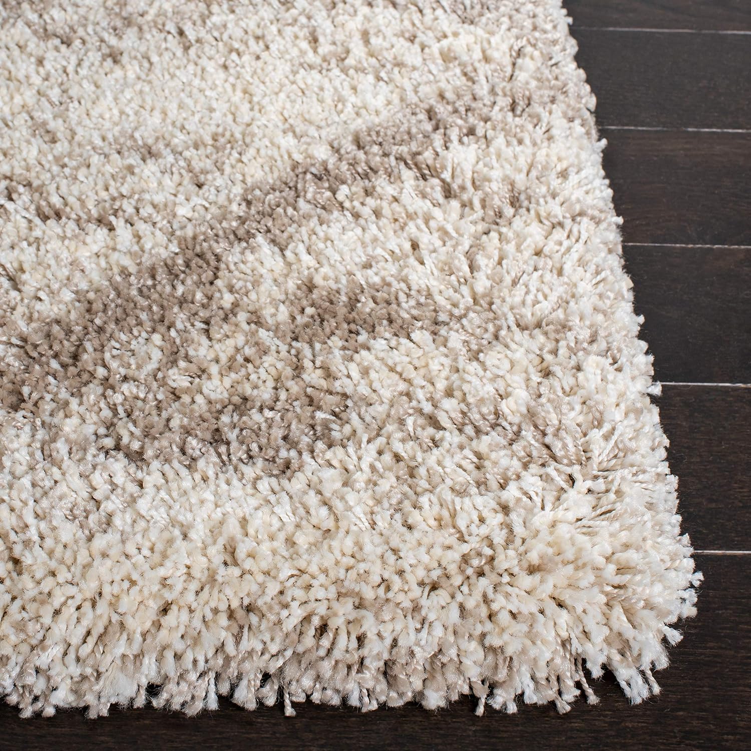 SAFAVIEH Hudson Shag Collection Area Rug - 6' x 9', Multi Ivory & Beige, Modern Trellis Design, Non-Shedding & Easy Care, 2-inch Thick Ideal for High Traffic Areas in Living Room, Bedroom (SGH281H)