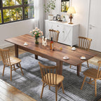 71"-106" Transformer Extendable Dining Table for 4-12 People, Space-Saving Extra Long Transformer Table with Extension Leaves Holder, Walnut