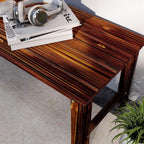 Two-Seat Wooden Park Bench with Slatted Design