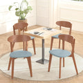 weselon Dining Chairs Set of 4, Solid Wood Dining Chair Armless, Mid-Century Modern Upholstered Linen Seat Cushion Dining Room Chair for Home Kitchen Dining Room Restaurant (Walnut, 4)