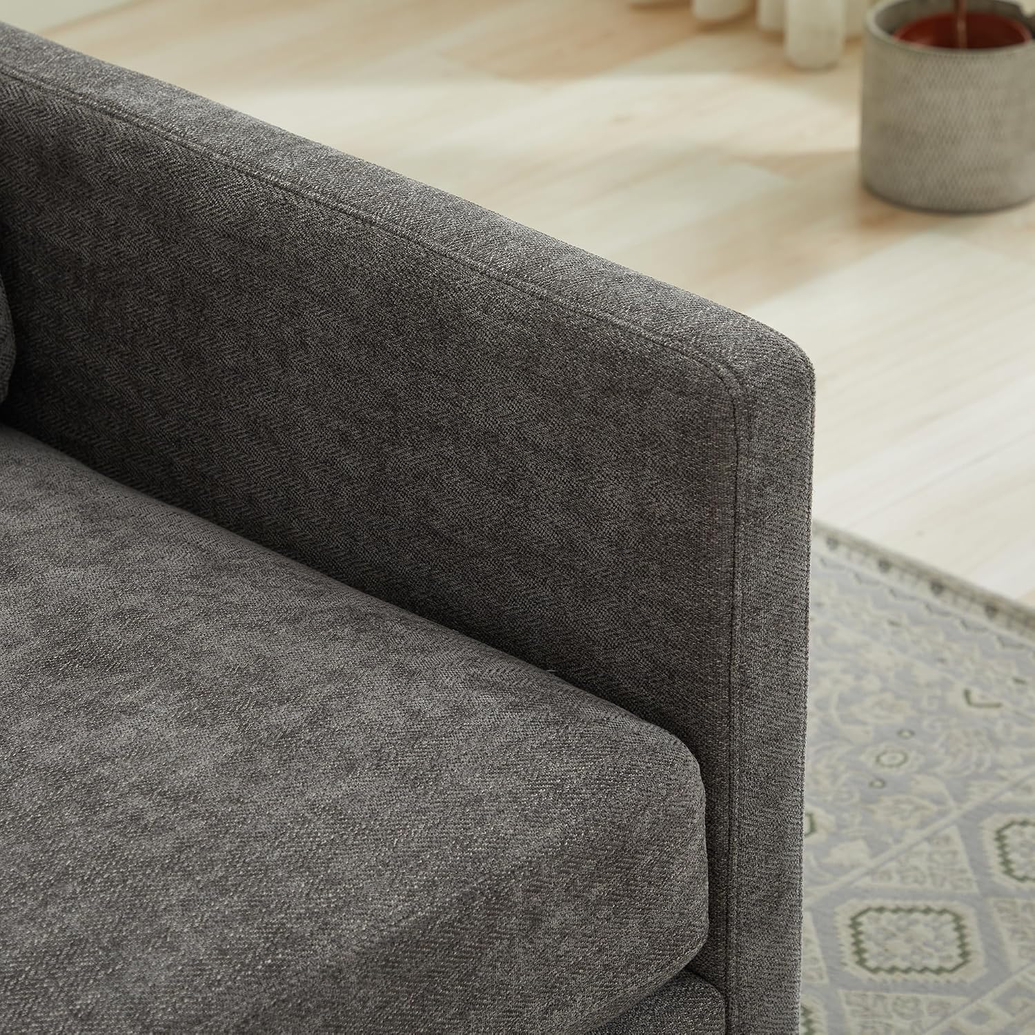 Swivel Accent Chair,30.7 Inch Wide Upholstered Square Comfy Lounge Armchair with 360 Degree Rotation,Ideal for Living Room, Bedroom, Apartment, Nursery Home Decor (Charcoal)