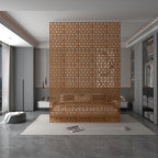 Teak Hanging Room Divider Panels, Set of 12
