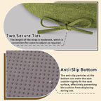 ELFJOY Chair Cushions for Dining Chairs 2.4 Inch Thick Windsor Seat Cushions for Kitchen Dining Room Non Slip Seat Pads with Removable Washable Cover and Ties Set of 2, Green(16.5"x15.5")