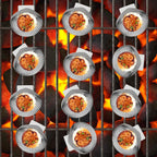 Outset Grillable Shells, All Purpose Grillable Stainless Steel Sea Shells, Set of 12