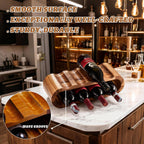 Classic Wooden Wine Rack – 8-Bottle Acacia Wine Holder Stand – Freestanding Wine Storage – Great for Home Decor No Assembly Required.