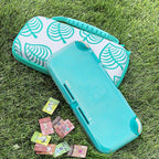 TIKOdirect Carrying Case for Switch lite, Shockproof Portable Travel Bag with Glitter Galaxy cover, Screen Protectors and Cute Leaf Thumb Grips Caps, Animal Crossing Green