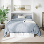 AFI, Nantucket Full Size Murphy Bed Chest with Mattress, Storage Drawer and Built-in USB Charger, White