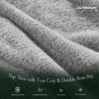 ZurNesfure Bean Bag Chair for Adults, 3FT Giant Bean Bag with Filler & Machine Washable Cover, Fluffy Bean Bag Chairs Oversized Beanbag Lounge Chair for Living Room, Bedroom Dorm (Grey, Medium)