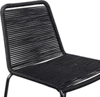 armen LIVING Shasta Indoor Outdoor Patio Metal and Black Rope Stackable Barstool, 30" Seat Height, Set of 2