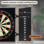 Dartboard Cabinet Set with 18" Bristle Dartboard - Self-Healing Sisal, 6 Steel Tip Darts, Scoreboard & Chalk - All-in-One Game Room Set for Home, Bar, Garage (Gray)