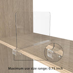 Acrylic Shelf Dividers for Closet Organization, Closet Shelf Organizer Closet Separator for Wood Shelves Clear Shelf Dividers for Closets (6 Pack)