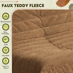 WLIVE Bean Bag Chair for Adults, Teddy Fleece Togo Chair, Giant, Memory Foam, for Living Room and Bedroom, Single, Brown