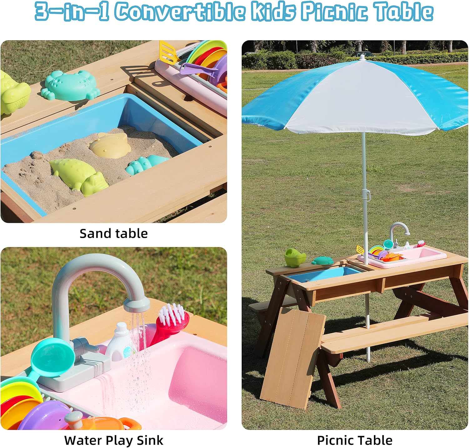 Natural Wood Kids Patio Chair, Non-Toxic Water-Based Paint Playroom Chair, Easy Assembly Anti-Tipping Chair for Ages 3-10,A4