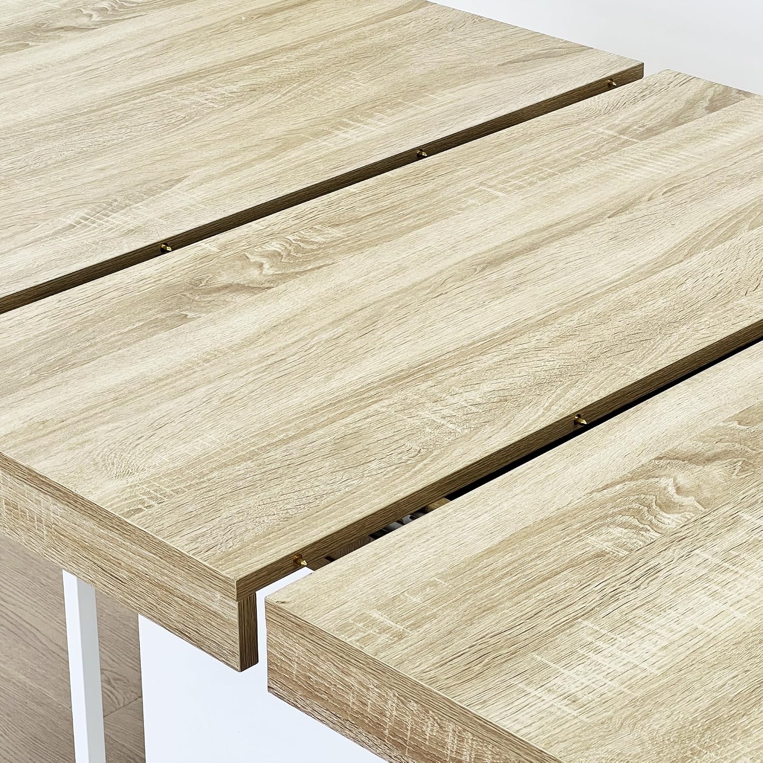 78.74"-62.99" Extendable Rectangle Dining Table for 6-10 Person,White Pedestal Base for Kitchen Meeting Room Small Space,Easy Assembly,Oak