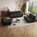 Giant Bean Bag Chair for Adults,Comfy Lazy Fireside Accent Chair with Memory Foam,Cozy Single Floor Sofa Couch Boneless Chaise Lounge for Living Room Bedroom Gaming Room(Black,1Seater)