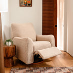 Nurseryworks for Babyletto Sunday Power Recliner and Swivel Glider in Chai Shearling, Greenguard Gold Certified and CertiPUR-US® Certified