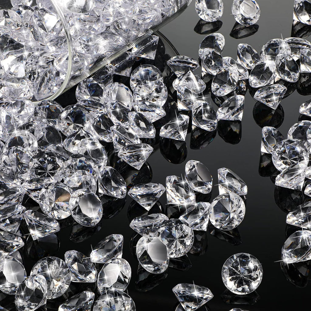 400 Pcs 0.8 Inch 20mm Clear Fake Diamonds Wedding Table Diamond Decor Scattering Crystal Diamonds for Decoration Vase Filler Jewelry for Wedding Anniversary Engagement Bridal Shower Party Decors