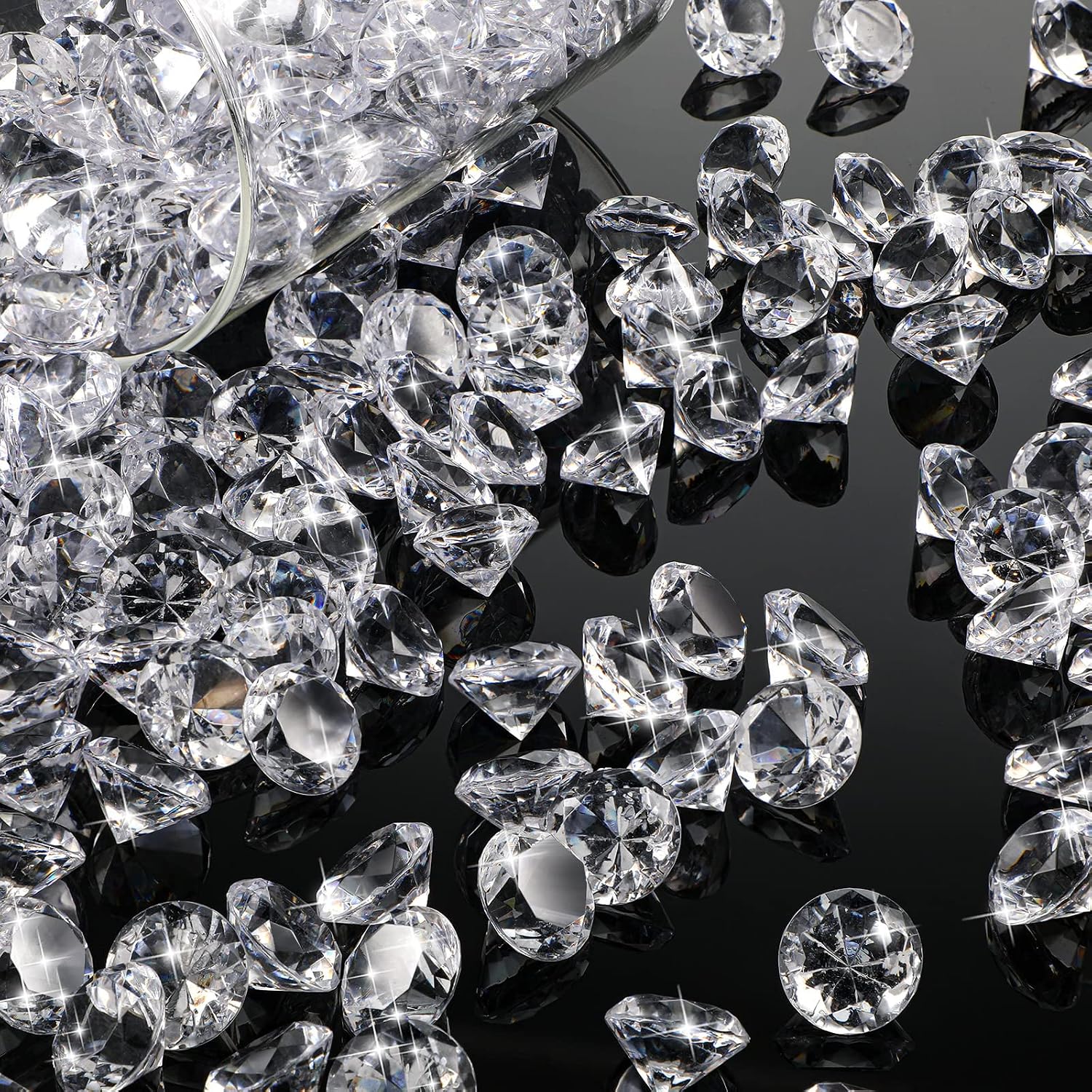 400 Pcs 0.8 Inch 20mm Clear Fake Diamonds Wedding Table Diamond Decor Scattering Crystal Diamonds for Decoration Vase Filler Jewelry for Wedding Anniversary Engagement Bridal Shower Party Decors