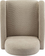GDFStudio Swivel Glider Recliner Chair Nursery Rocker Recliner Chair with Boucle Upholstered High Back Single Seat Sofa Chair with Deep Seat Manual Nursing Reclining for Living Room, Almond