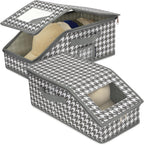2 PCS Stackable Hat Storage for Baseball Caps, Large Hat Organizer with transparent window, Holds up to 30 Caps Hat Organizer (Gray and white)