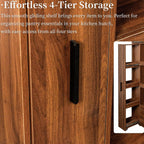 Tall Kitchen Hutch Cabinet with Pull-out Shelves & Drawer Freestanding Pantry Cabinet Large with Cable Management Glass Door Cupboard for Kitchen, Dining Room with Microwave Countertop Walnut Finish