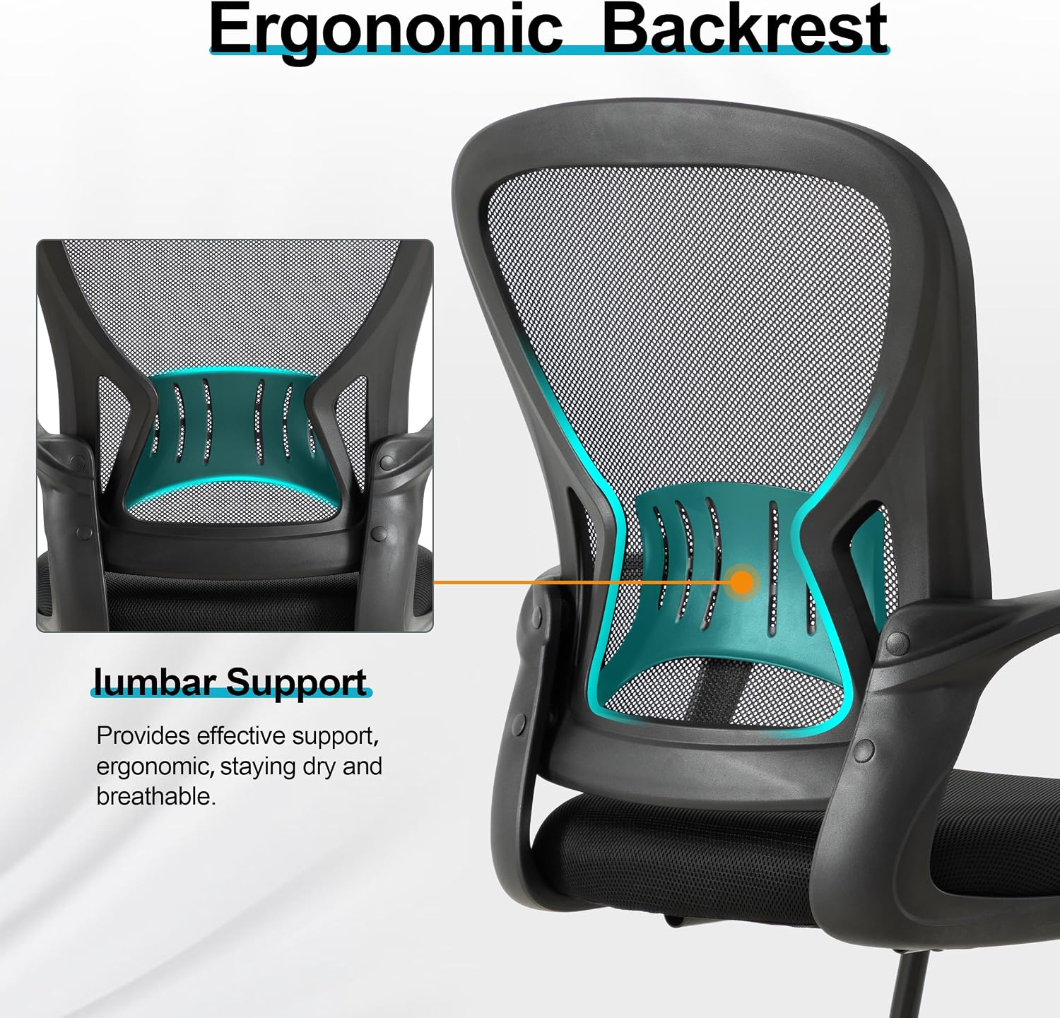 Office Desk Chair with Sled Base Set of 10,Mesh Conference Room Chairs No Wheels,Ergonomic Computer Chair with Lumbar Suppor,Office Guest Reception Waiting Room Chair,Black