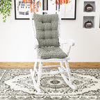 Klear Vu The Gripper Non-Slip Rocking Chair Cushion Set with Thick Padding, Includes Seat Pad & Back Pillow with Ties for Indoor Living Room Rocker, 17x17 Inches, 2 Piece Set, Gingham Black