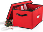 ZOBER Christmas Light Storage Reels - Christmas Light Organizer with 4 Plastic Wheels - Fits 200 Mini Lights Per Spool, Lights Storage - Strong & Durable Material - Stitched Reinforced Handles - Red