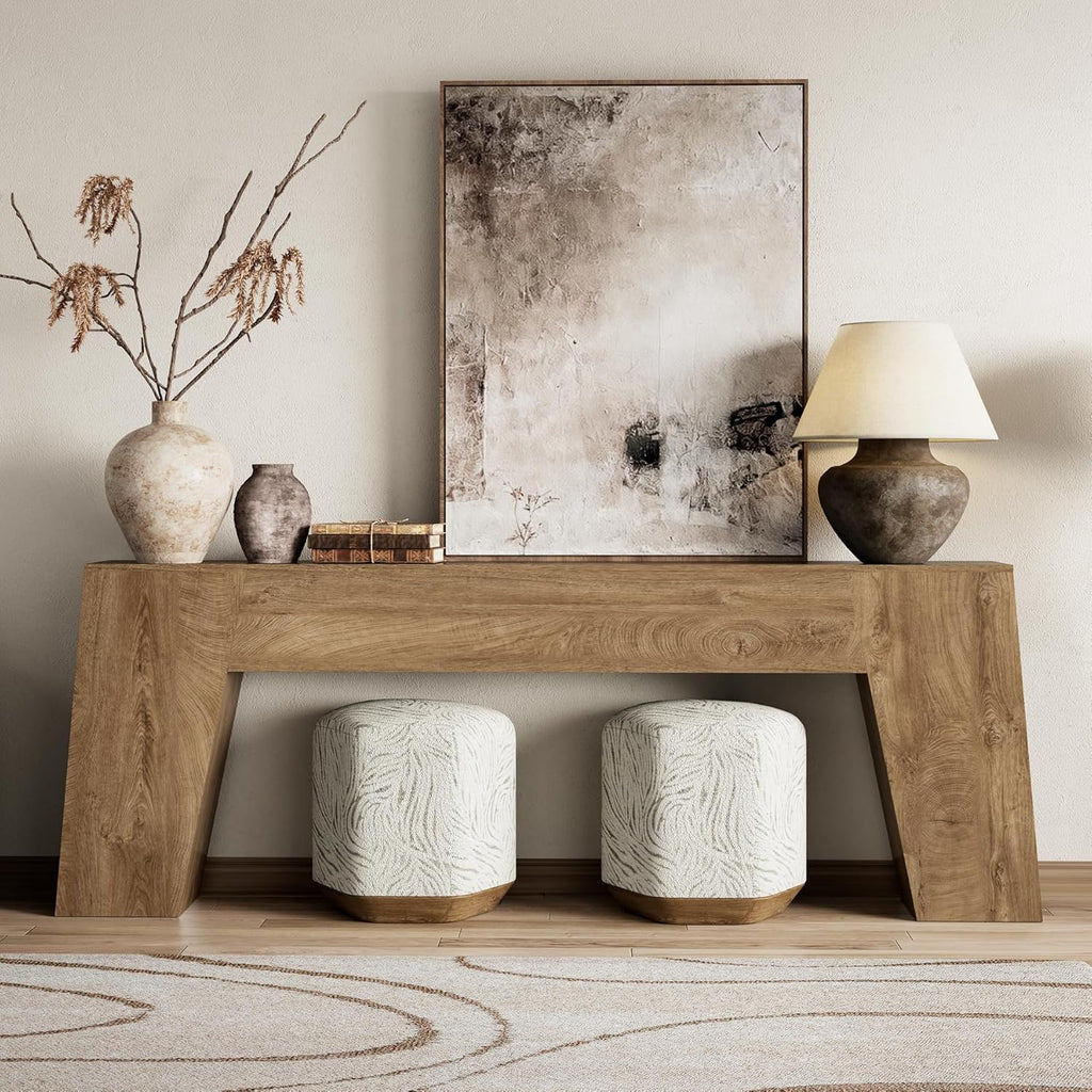 Epecoya Extra Long Sofa Console Table for Entryway, 78-Inch Large Farmhouse Wood Behind Couch Table, Modern Accent Entrance Table for Foyer Living Room Hallway Home, Natural Oak Brown