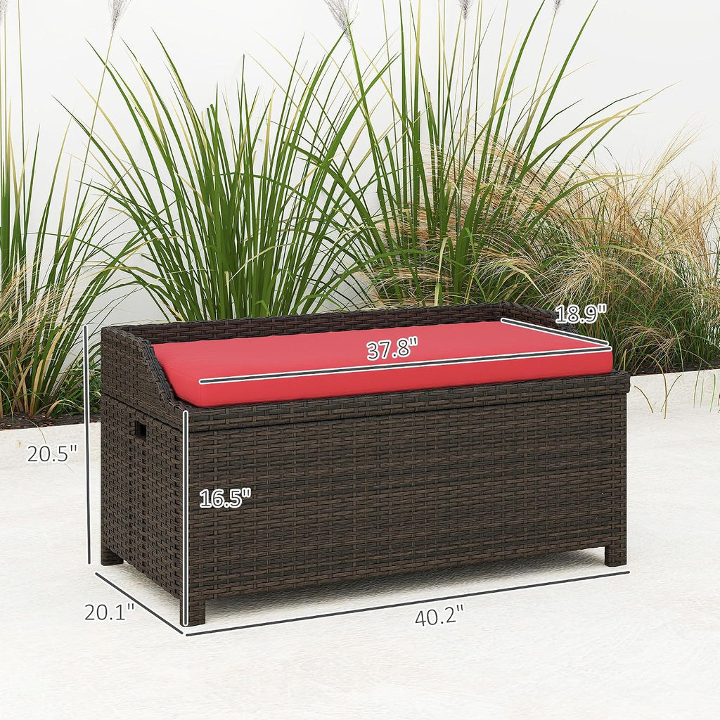 Outdoor Storage Bench with Cushion