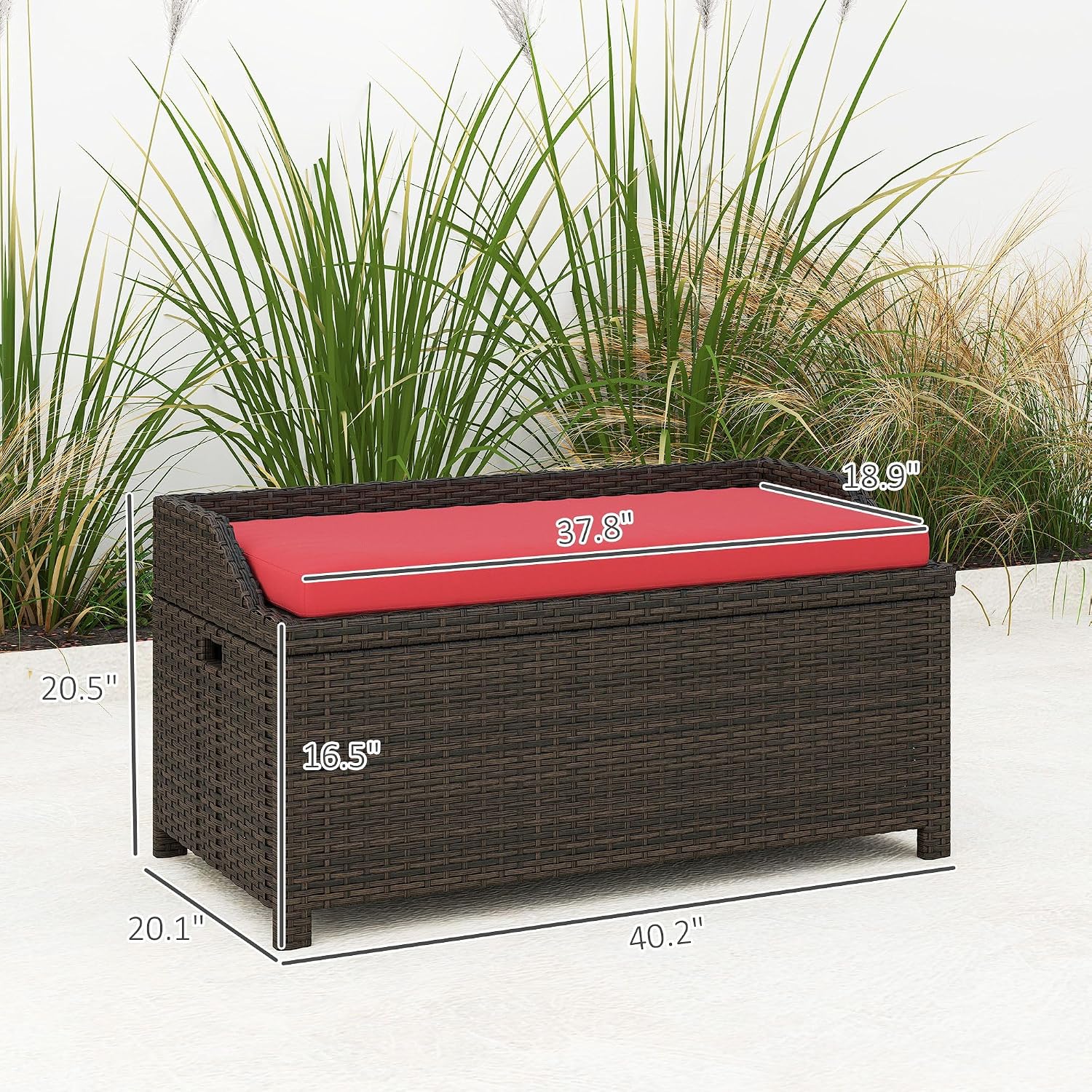Outdoor Storage Bench with Cushion