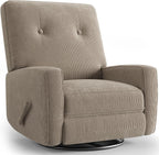 Garvee Nursery Recliner Chair, 360° Swivel Rocking Glider Chair for Adults with Adjustable Backrest & Footrest, Cozy Corduroy Upholstered Armchair for Living Rooms, Bedrooms, Apartments, Light Brown
