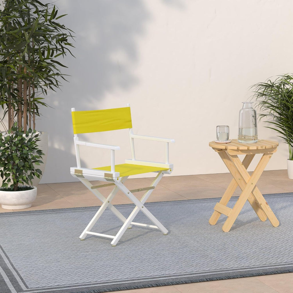 Casual Home 18" Director's Chair White Frame with Yellow Canvas