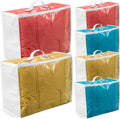 VitalUp 6 pack Clear Plastic Storage Bag with Zipper, Foldable Moving Bag for Comforters, Blankets, Bedding, Storage Containers, Breathable, Durable Clothes and Duvet Closet Organizers, 18x15x9