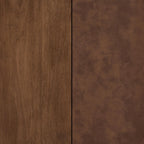 Vegan Leather Top Nightstand or End Table with Two Drawers and Open Shelf, Modern Plinth Base for Bedroom Living Room or Entryway