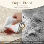 PureCozy 8x10 Beige Living Room Area Rug Vintage Washable Non Slip Indoor Carpet Distressed Low Pile Soft Retro Accent Throw Large Rug for Bedroom Dining Room Office