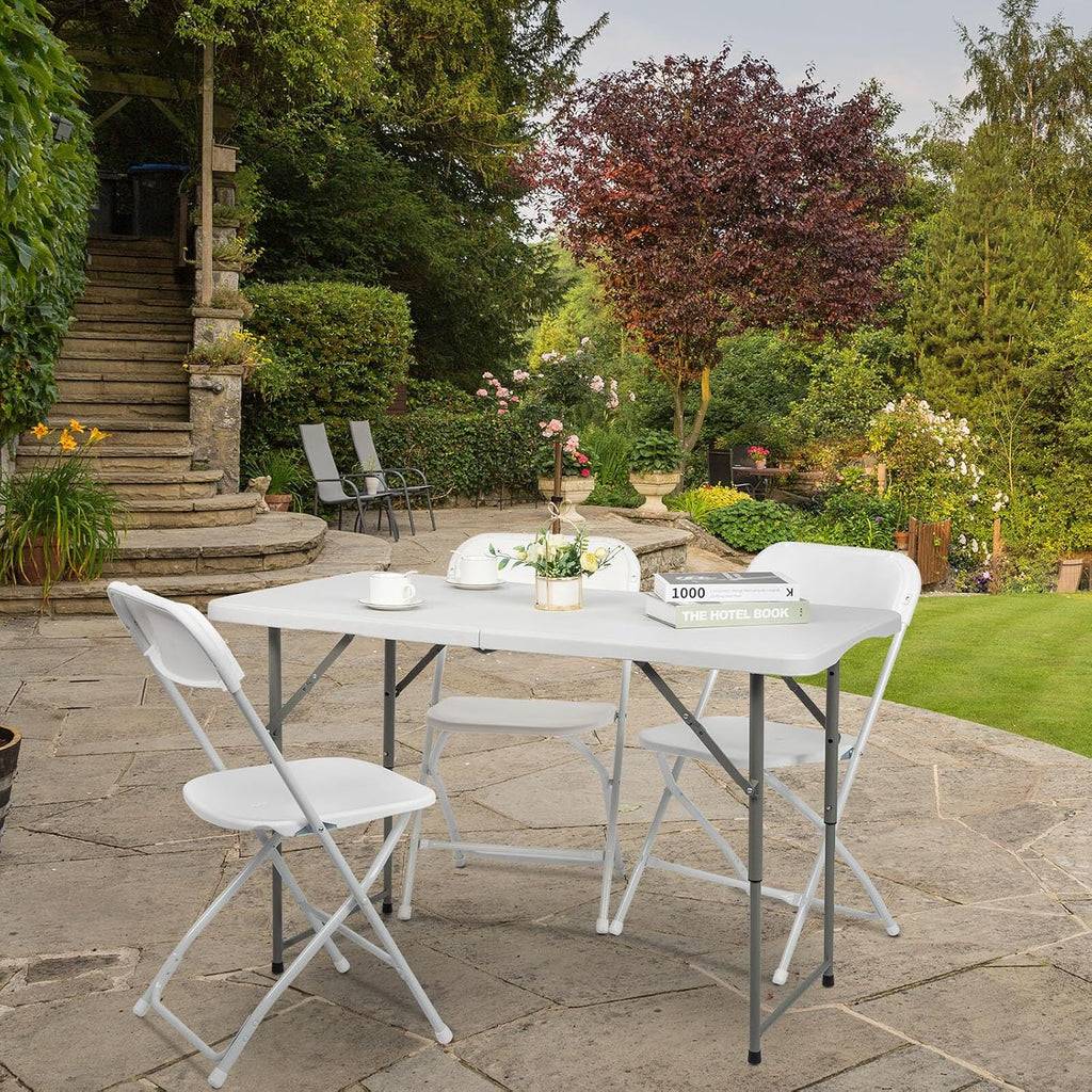 120CZ Folding Table Portable Small Table Semi Practical Table Small Indoor and Outdoor Adjustable Height with Handle Folding Table, Camping and Gathering