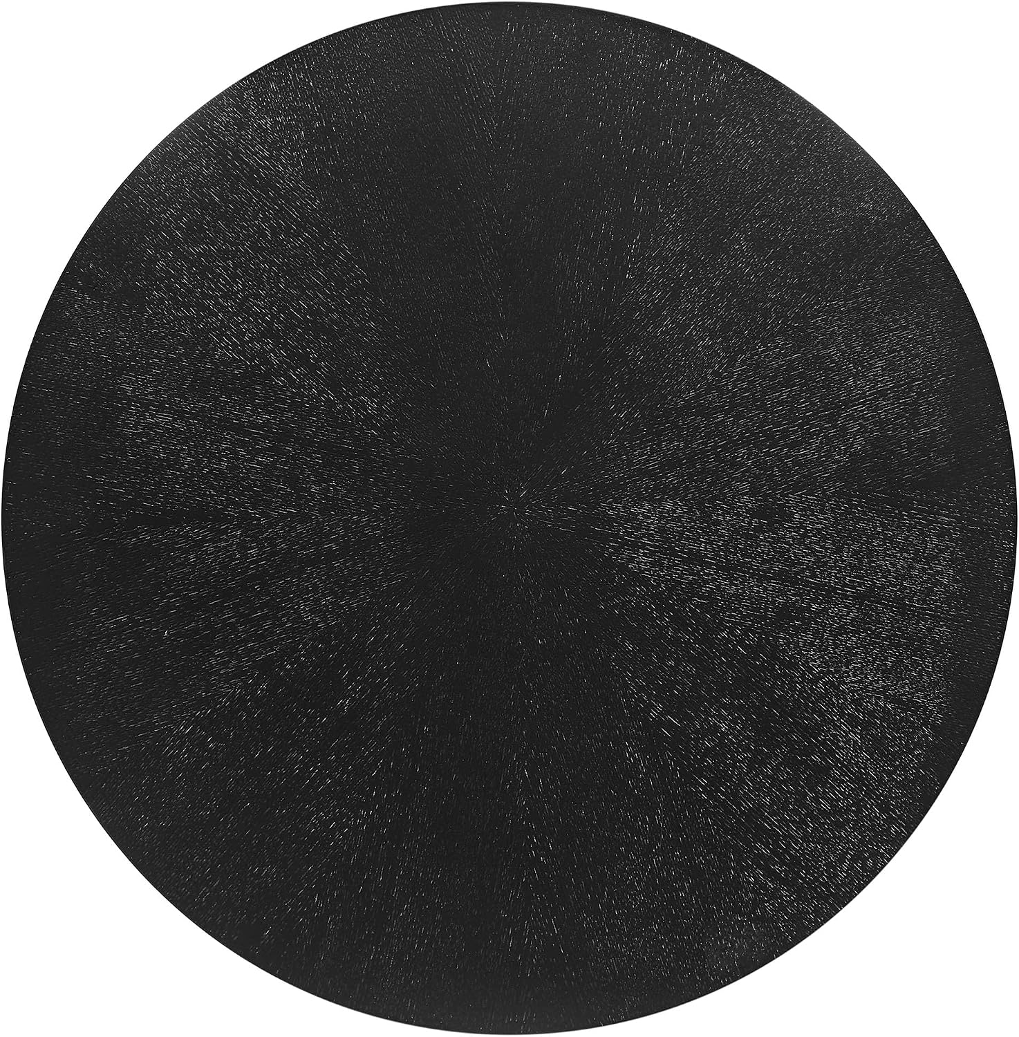 Modway Crossroads 24” Round Wood Side Table, Ash Wood Veneer in Black