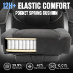 Office Chair with Footrest,6-Point Vibration Massage & Heat Executive Office Chairs,Big and Tall Fabric Office Chair 500LBS,Ergonomic Desk Chair for Heavy People,Recliner with Padded Armrest,Blackgrey