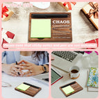 Chaos Coordinator Sticky Note Holder Wooden Notepad & Pen Holder 6.5" x 4.7" Sticky Note Pad Holder Dispenser for Desk Chaos Coordinator Definition Work Gifts, NPA184