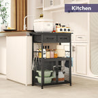 SWTYMIKI Coffee Bar Cabinet with Drawer - 20.47" Coffee Stand Station with Removable Hooks, Buffet Cabinet for Coffee Maker or Microwave, Kitchen Bar Table Storage Organizer, Black