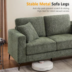 99.21" L Shaped Sectional Sofa with Convertible Chaise, Chenille Modern Modular Couch with Storage Box, USB & Type C Port, 4-Seater Cloud Sofa with Metal Legs for Living Room, Apartment, Green