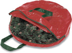 Whitmor Christmas Wreath & Garland Storage for 24" Wreath,Red