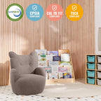 ECR4Kids Teddy Bear Sherpa Toddler Chair, 14in Seat Height, Kids Furniture, Grey