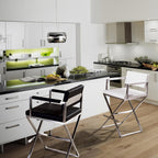 TOV Furniture Director Stainless Steel Counter Stool, Black