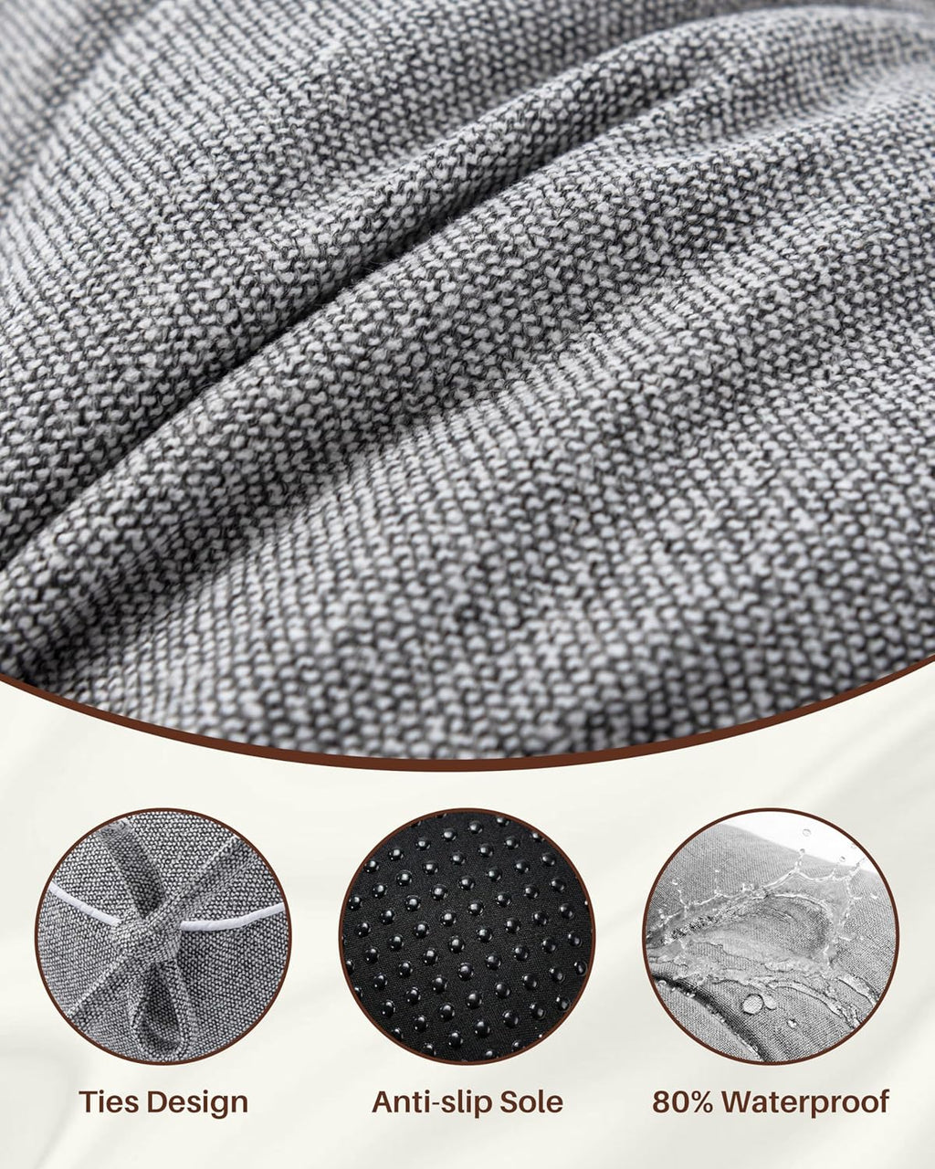 Rocking Chair Cushions Indoor, 5-inch Thicken Seat Cushion with Memory Foam Non-Slip Tufted Chair Pads Set of Seat & Back Cushion for Outdoor Rocker Living Room, Light Grey, 22x17x5/17x17x5