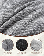 Rocking Chair Cushions Indoor, 5-inch Thicken Seat Cushion with Memory Foam Non-Slip Tufted Chair Pads Set of Seat & Back Cushion for Outdoor Rocker Living Room, Light Grey, 22x17x5/17x17x5