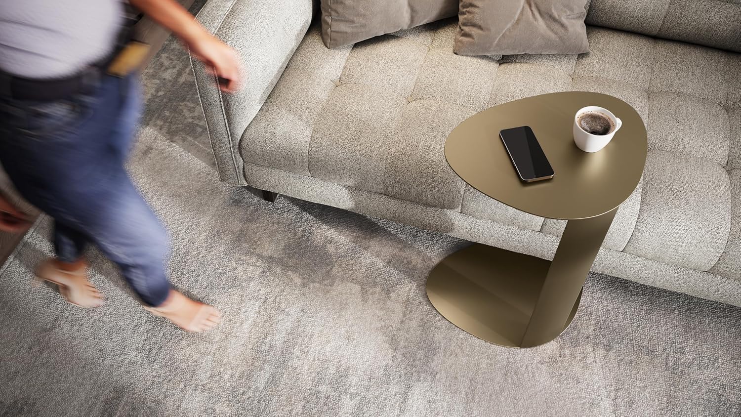 BDI Furniture Bink 1025-19.25'' Laptop Stand, Side Table, End Table, C Table for Sofa or Bedside, Bronze