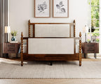 WAMPAT Fluted Nightstand, Modern Wooden End Table with 2 Drawer, Storage Bedside Table for Bedroom and Living Room